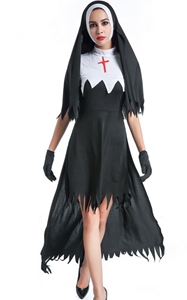 F1783 Womens Dreadful Nun Plus Size Costume